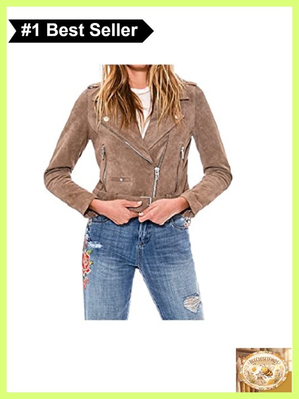 [BLANKNYC] Women's Suede Jacket Asymmetrical Zip Moto Aviator Coat